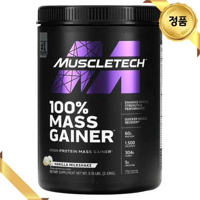 머슬테크 매스 게이너 바닐라 2330g 분리 농축 가수분해 유청 단백질 프로틴, 2.33kg, 1개 - 쿠팡
