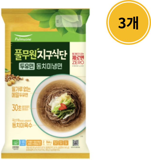 풀무원지구식단 두유면 동치미냉면 846g, 3개
