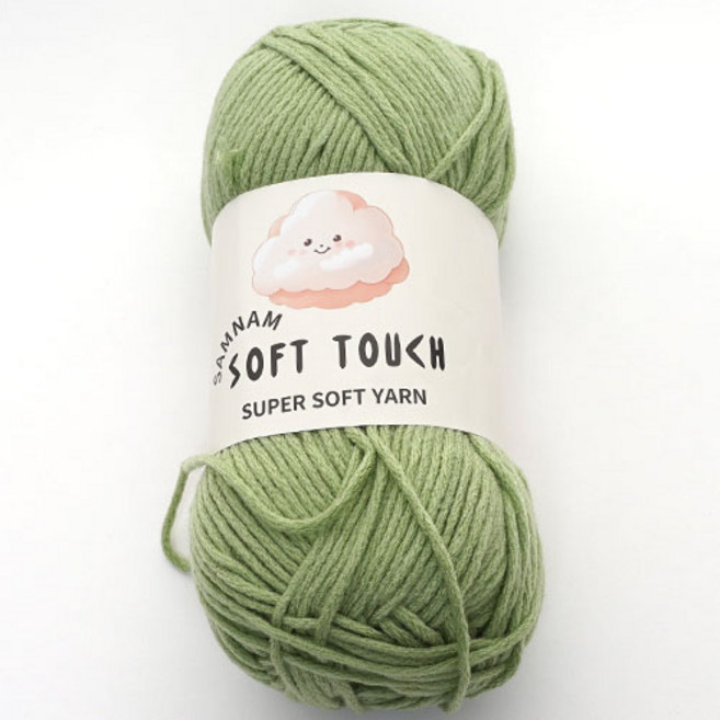 삼남뜨개실 소프트터치 100g 5개사면한개더 아크릴실 부드러운실 인형실 의류실 목도리실 모자실, 07 페이디드 민트, 1개, 소프트 터치 100g
