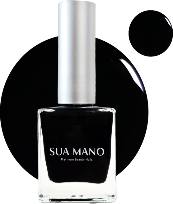 수아마노 프리미엄 고광택 유광 매니큐어 네일, 1개, 10ml, SM22. 블랙