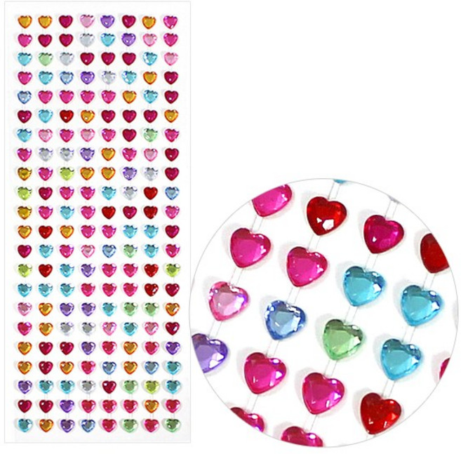 큐빅 비즈 스티커 하트, 2개