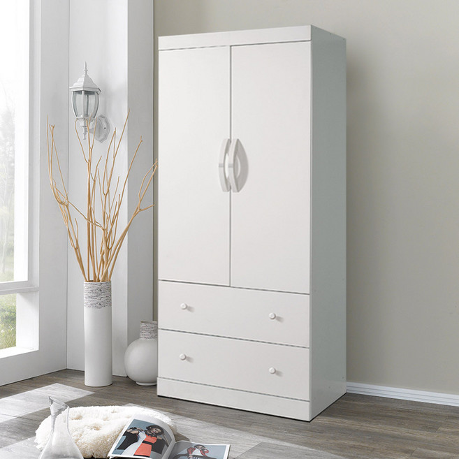 솜씨방가구 심플장롱 투서랍장, 화이트