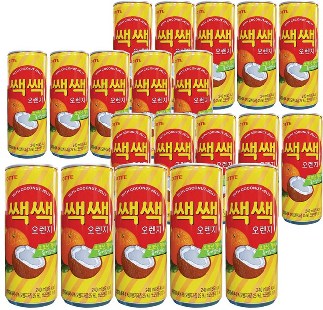 쌕쌕 오렌지 주스, 240ml, 20개