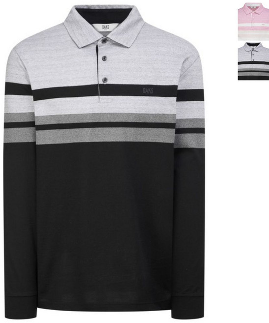 닥스 골프 맨 로고자수 면혼방 긴팔 폴로 티셔츠 남성 의류 카라티