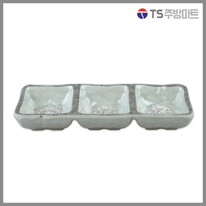 [돌산멜라민] 플라워 멜라민 특3칸초장 (DS-6775) - 초장 소스 종지 볼 식당용 업소용 그릇, 1개