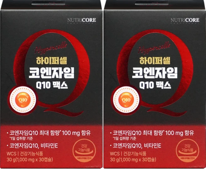 뉴트리코어 하이퍼셀 코엔자임Q10 하이퍼코엔자임 코앤자임 2개, 30정 - 쿠팡