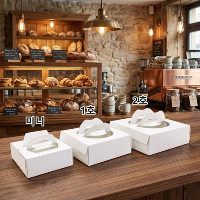 [우주포장]타르트박스 파이상자 3종 미니 1호 2호, 50개, 화이트