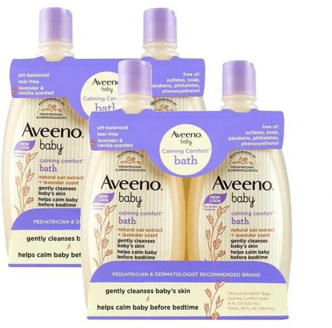 Aveeno Baby 카밍 컴포트 라벤더 앤 바닐라 아기 바디 워시 532mlx4팩, 532ml