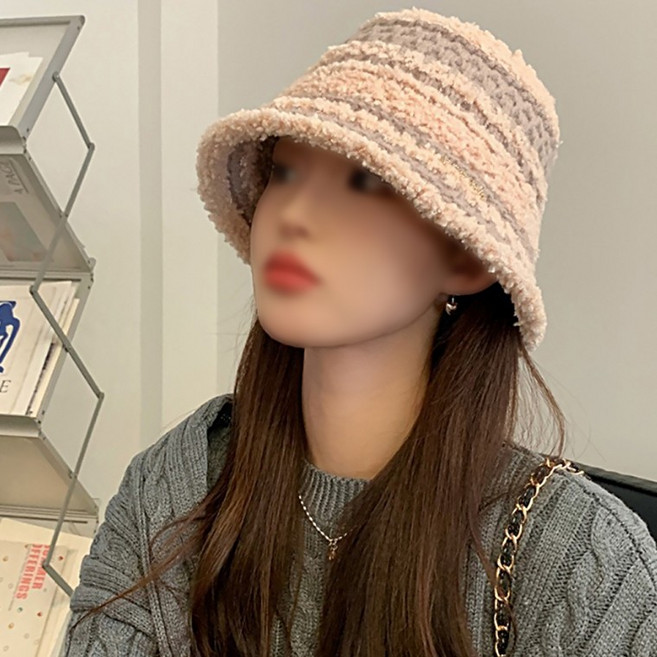 준캡 봄 겨울 성인모자 5줄챙레터링 비니 귀달이 털 모자 여성 여자 버킷햇