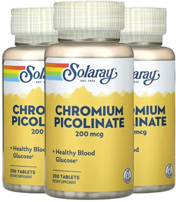 쏠라레이 피콜린산크로뮴 200mcg 200정, 200 mcg, 3개 - 쿠팡