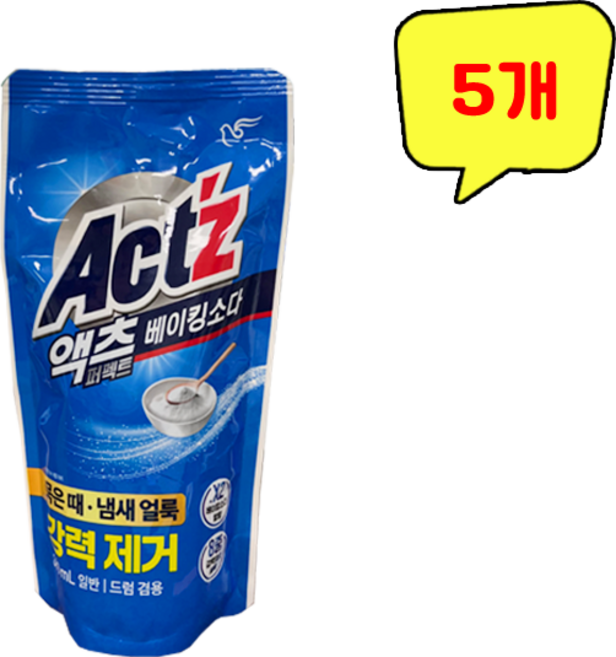 피죤 액츠 퍼펙트 베이킹소다 액상세제 리필, 300ml, 5개