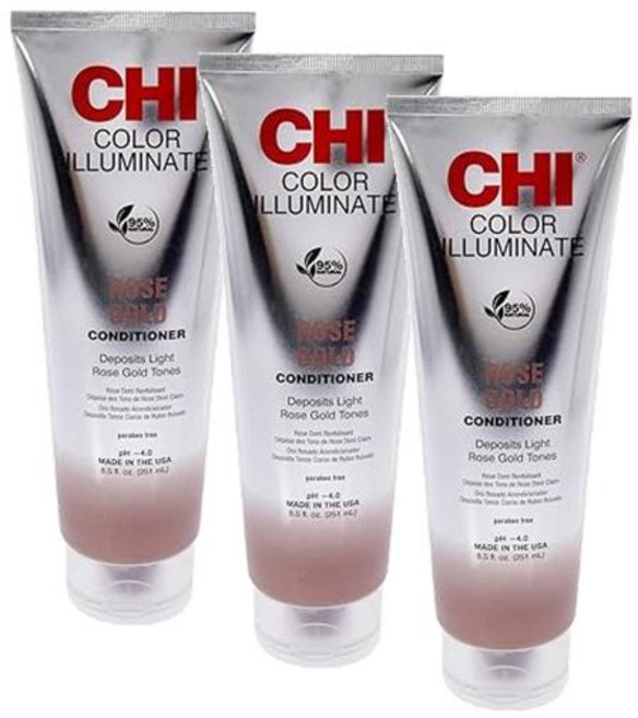 치 아이오닉 로즈골드 컬러 컨디셔너 CHI Ionic Color Illuminate Conditioners, 3개, 355ml