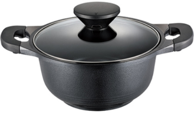 PN풍년 펄블랙 주물 IH 냄비 양수 24cm, 블랙, 1개