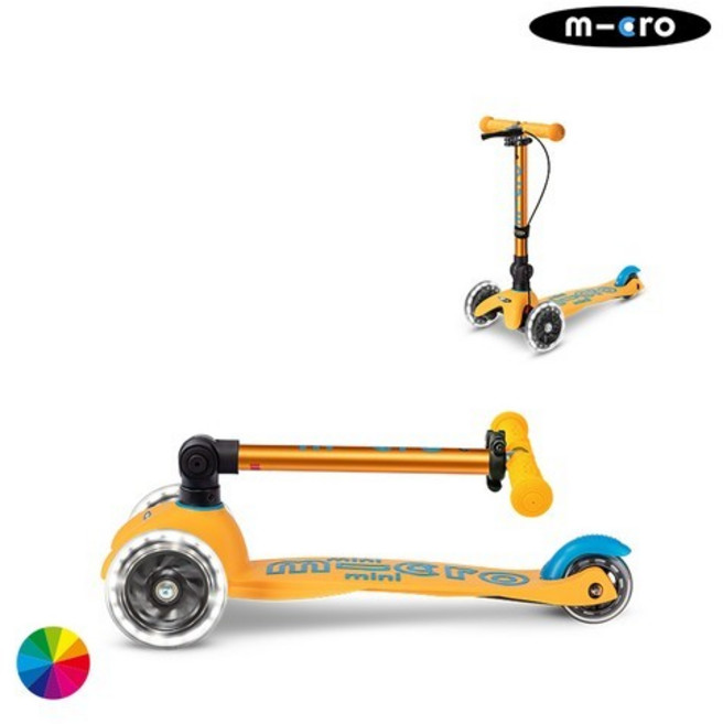 [N배송] 마이크로킥보드 미니 폴더블 디럭스 LED (색상선택), 핑크