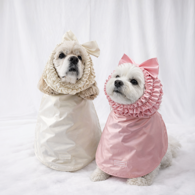 [헤디스그루밍] 강아지 미용 마스크 세안보 귀마개 귀보호대 세트 얼굴컷 눈꼽 정리 미용 보자기, 1세트, 핑크_소형견(귀보호대S+세안보M)