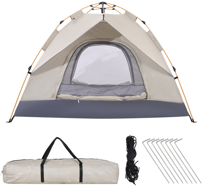 원터치 방수텐트 캐노피 캠핑 원터치 자동텐트 캠핑 용품 야외 휴대용 소형텐트 1인용 2-3인용, 하얀색, 2-3인용(200*150*130 )