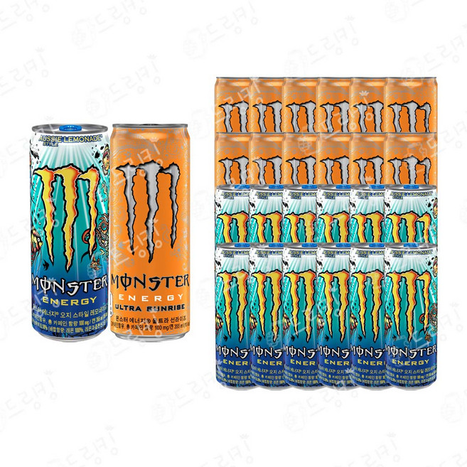 몬스터 355ml 오지 레모네이드 12캔+선라이즈 12캔, 24개