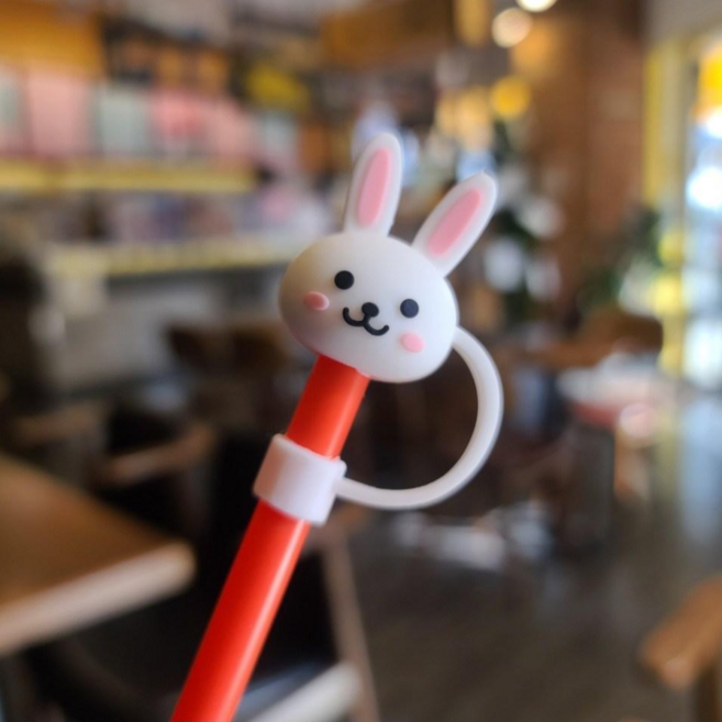 쿠팡 빨대마개, 1개, 하양토끼, 1개입