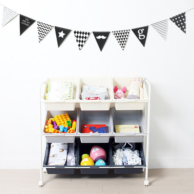 이동식 트롤리 수납장 장난감 기저귀 정리함