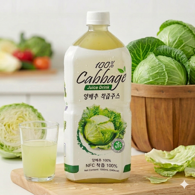 파모빗 사과 양배추 착즙 주스, 1L, 1개