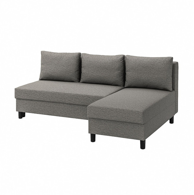 이케아 엘브달렌 3인용 소파베드+긴의자 카우치 패브릭쇼파 그레이베이지, 905.306.70, 기본색상