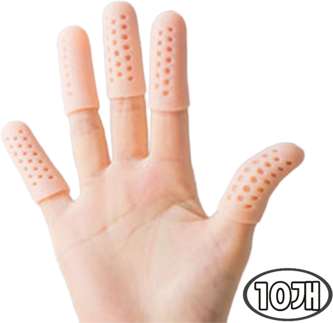 디에이치 실리콘 손가락 보호 통풍 골무, 10개, 스킨