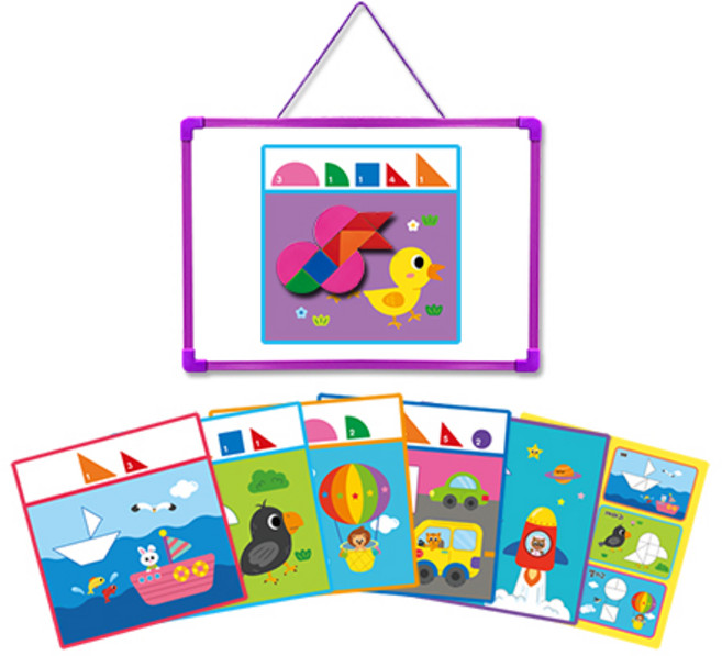 연두팡 도형 자석 퍼즐 세트 상상력, 그린키즈