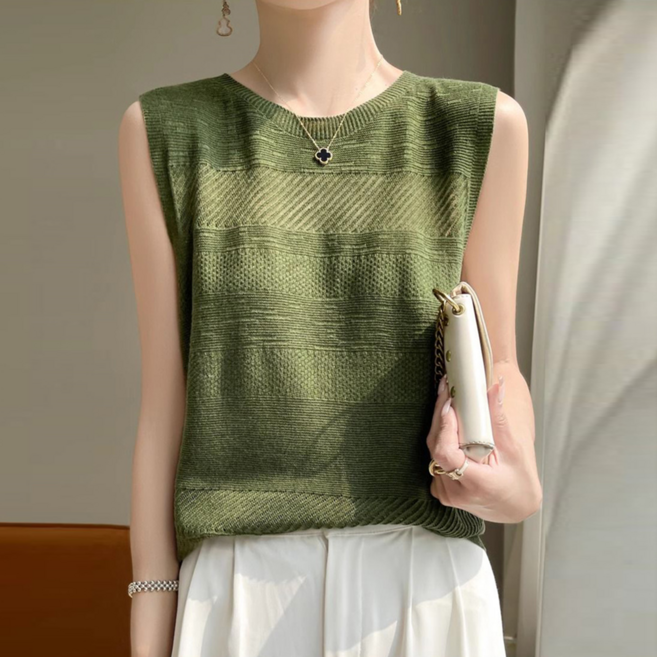 TKX 여성 무지 니트 민소매 티셔츠 데일리 오피스 캐주얼 심플 슬리브리스 탑 봄 여름 가을 코디 아이템