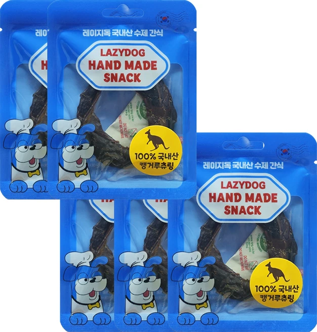 국내산 오래먹는 츄링 레이지독 수제간식 츄링(오리 닭 캥거루 말고기) X 5개, 12g, 레이지독 캥거루 츄링 - 쿠팡