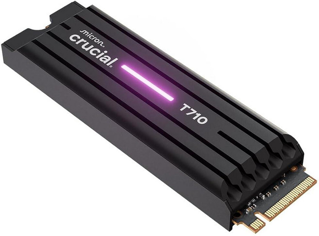 Crucial T710 PCIe Gen5 NVMe 4TB SSD - 방열판 최대 14 900MB/s 노트북 및 데스크탑 호환(PC) 크리에이티브 게이머용 솔리드 스테이트, Crucial T710 PCIe Gen5 NVMe 4T