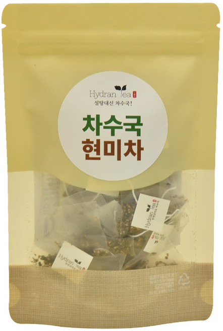 [하이드렌티]차수국 현미차 티백 지퍼팩 설탕대체제 천연감미료 (감로차 이슬차)고소하고 달달한 차, 1개, 23개입, 23g