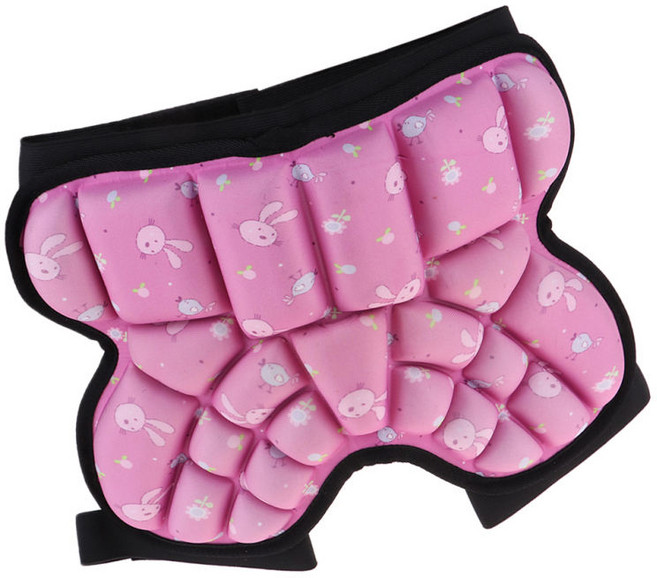 shangren 3D 패딩 보호 반바지 키즈 엉덩이 EVA 패드 짧은 바지 스키 스키 스케이트를위한 보호 기어 가드 드롭 저항, 핑크, 1개