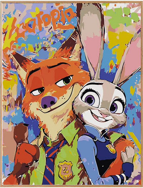 코지하루 DIY 명화그리기 유화 그림 그리기 아크릴화, 주토피아A 30x40 (B848), 1개