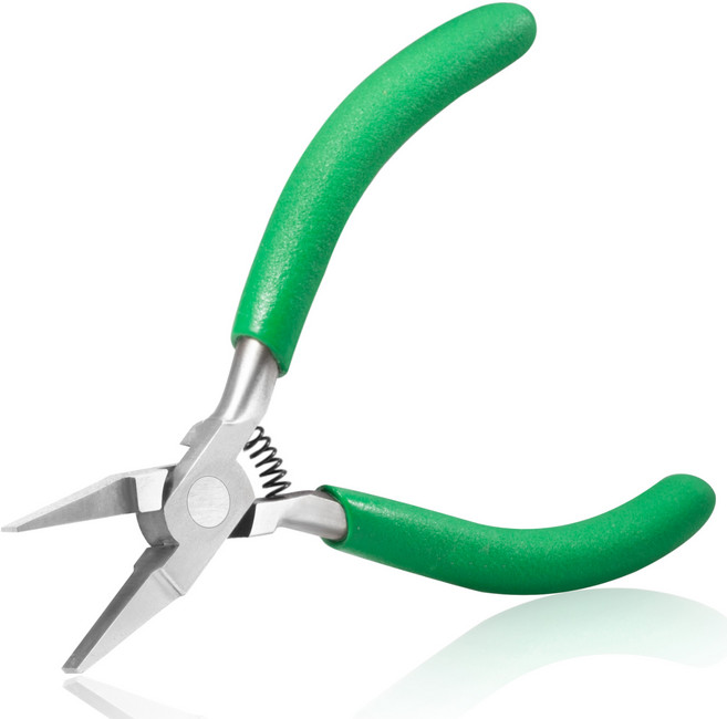 SPEEDWOX 와이어 랩핑 굽힘 또는 스트레이트 시트용 금속 굽힘 주얼리 도구 개폐 점프 링을 위한 5인치 평평한 노즈 플라이어 부드러운 턱 미니 오리 빌 플라이어, 1개