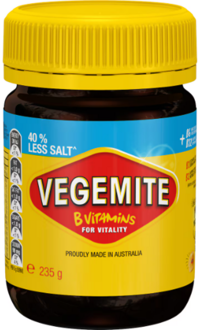 vegemite 40 Less Salt Spread 호주 베지마이트 40퍼센트 레스 솔트 스프레드 잼 235g 4팩, 1개