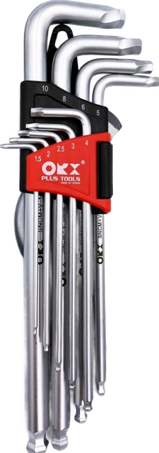 ORX 專利螺旋六角板手組 L型內六角扳手套裝 多尺寸, 1套裝