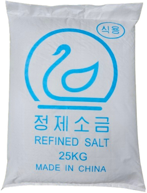 식용 정제염 한주 본소금 대체상품 연수기 식기세척기 중국산 정제소금, 25kg, 1개