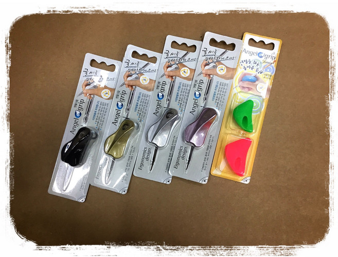 엔젤그립/필기 자세교정용/덜힘든필기 습관 도우미, 일반펜형 흑색