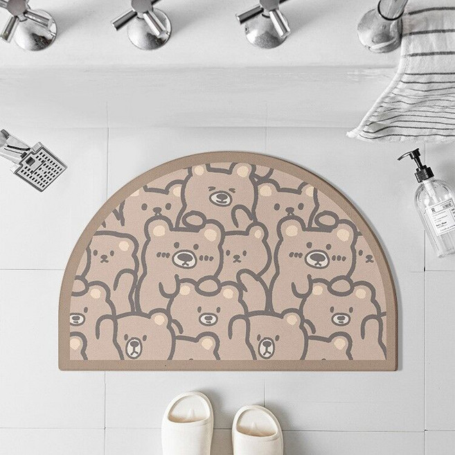 히즈엔 큐티 애니멀 규조토 발매트 G2559, 01브라운