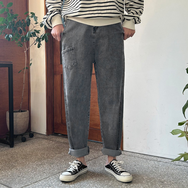 마이쏭 여성 빅사이즈 항아리바지 청바지 오버핏 브래드데님배기팬츠