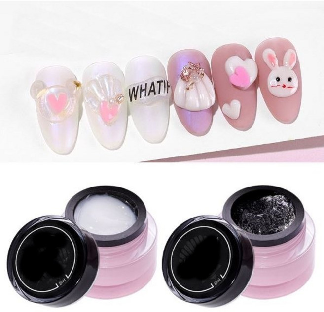 쪼물젤 엠보젤8ml 화이트 투명 네일아트엠보젤, 쪼물젤8ml -화이트, 1개, 8ml