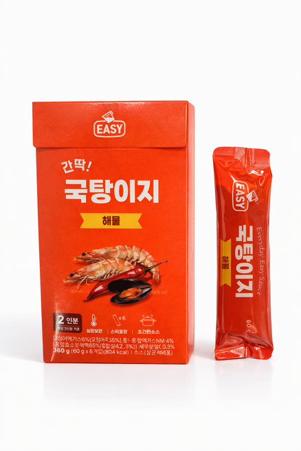 [간편한식] 간딱! 국탕이지소스 (해물), 6개, 60g
