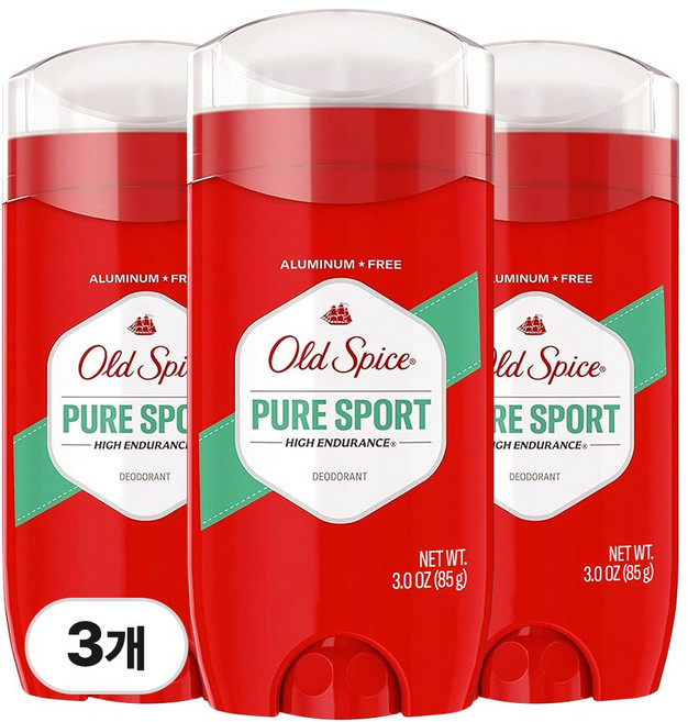 올드스파이스 하이 인듀어런스 퓨어 스포츠 남성 데오드란트, 85g, 3개