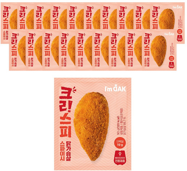 [아임닭] 크리스피 닭가슴살 스파이시, 90g, 20개