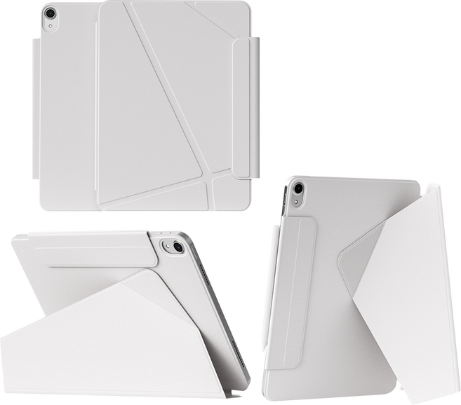 케노 아이패드 마그네틱 폴리오 애플펜슬 수납커버 스탠딩 케이스, 그레이, 1개