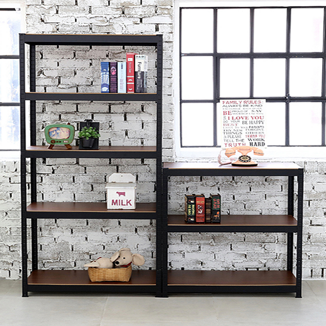 이지랙 경량랙 무볼트 앵글 조립식 철제선반 1000, 블랙 5단, 1세트