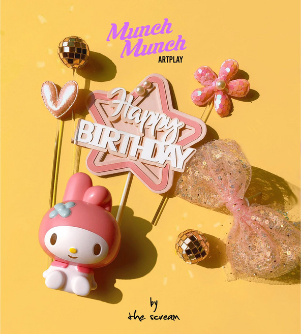 마이멜로디 케이크 토퍼 세트 피규어 토퍼 포함 생일케이크 꾸미기 산리오 케이크픽, 마이멜로디 토퍼세트 9p+마이멜로디