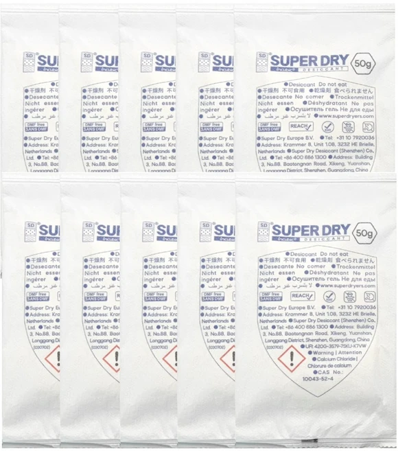 슈퍼드라이 장마대비 제습제 대용량 습기제거제 50g 10P, 10개 - 쿠팡