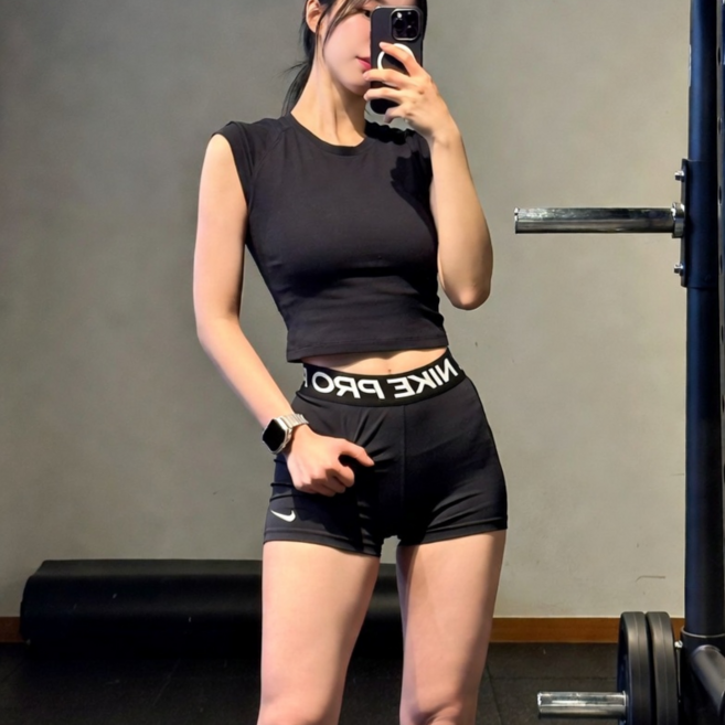 나이키 여성 5인치 하이라이즈 숏레깅스 필라테스 요가 헬스 런닝