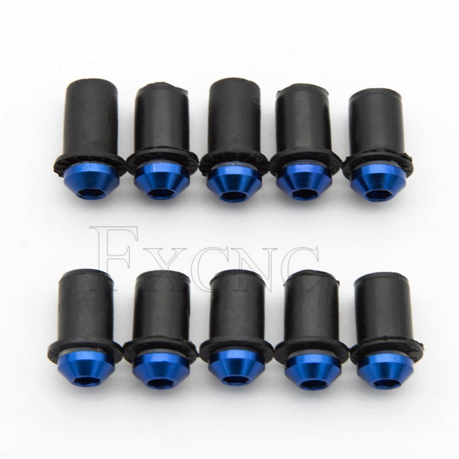 스즈키 Aprilia Triumph 윈드 스크린 실드 볼트 알루미늄 나사 고무 웰 너트 10 개/대 M5